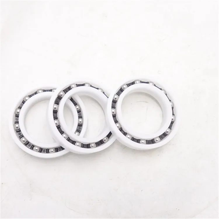 90*190*43mm 6318 Deep Groove Ball Bearing with Plastic Ring Stainless Steel Ball Nylon Cage Material
