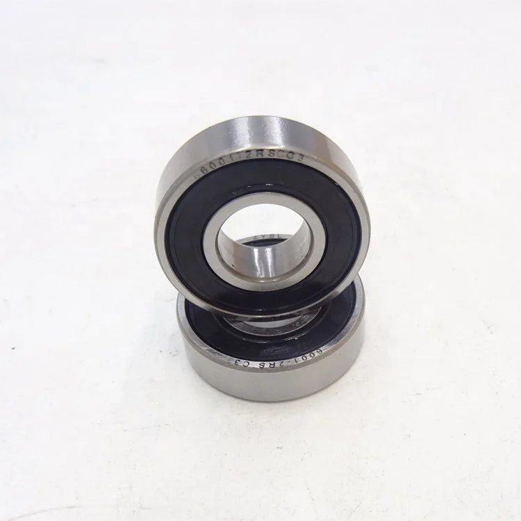 6001-2RS Motorcycle Hybrid Ceramic Bearing 6001-2RS C3 Chrome Steel Rings with Si3N4 Balls Deep Groove Ball Bearing 12x28x8 mm