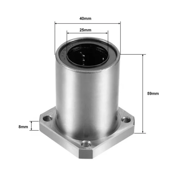Square Flange Linear Motion Ball Bearings LMK25UU Slide Bearing LMK25UU for Printer